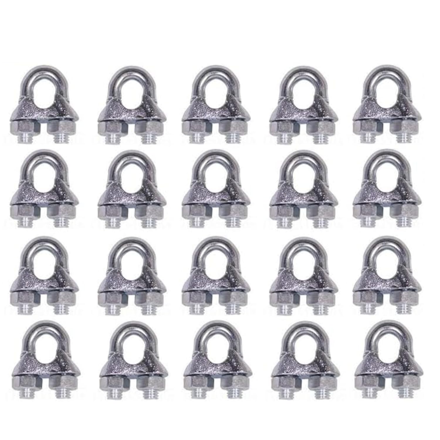 Biella 20pcs Wire Rope Cable Clip Clamp U Bolt Saddle Fastener (3 Mm)