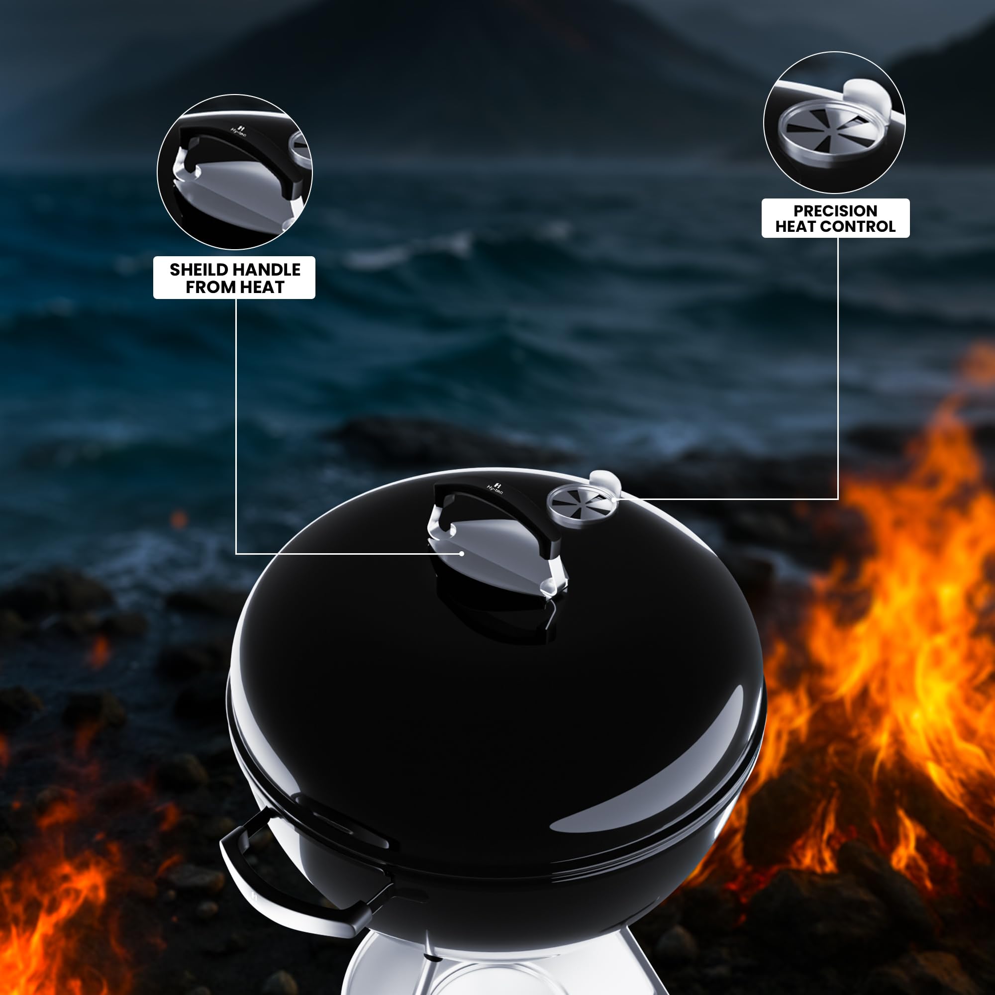 H Hy-tec Smokeaura Charcoal Grill - 10th Anniversary -5