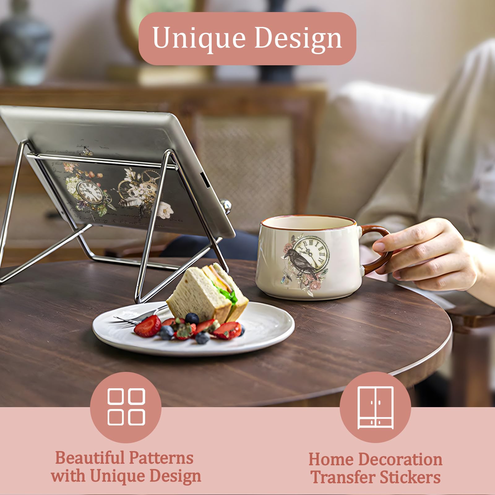 WANDIC Zitronen Aufkleber Set - 6 Bögen Transfer Sticker 15x30 Cm