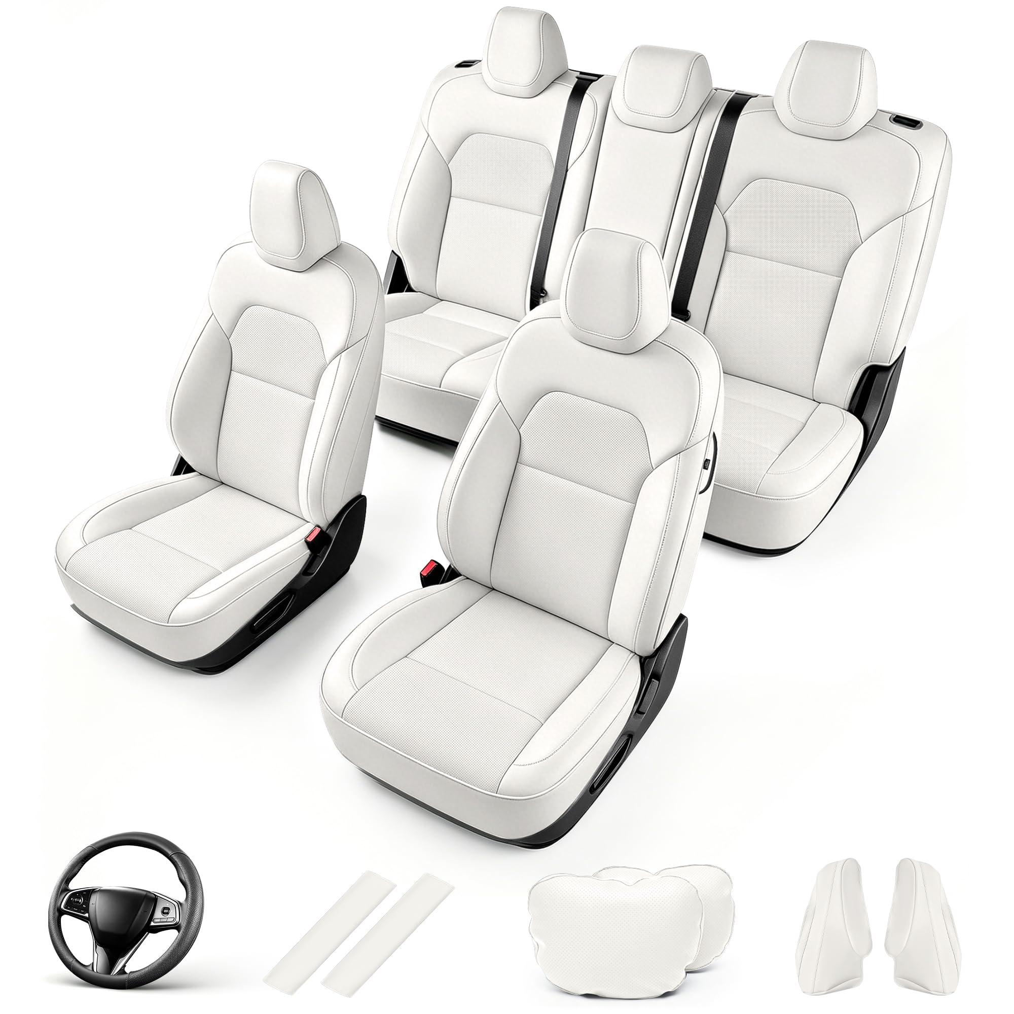 Photo 1 of AOMSAZTO Custom Fit Seat Covers for Tesla Model 3 2024-2025 (5-Piece Set)
