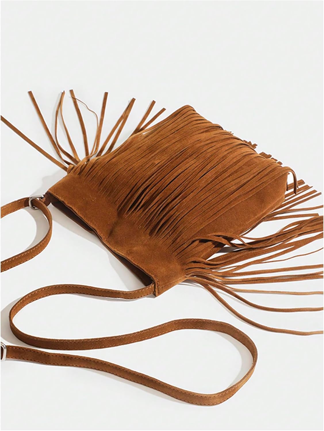 OYOANGLE Women's Fringe Hobo Bags Adjustable Strap Tassel Crossbody Bags Hippie Western Purse Cowgirl Shoulder Bag - Image 5