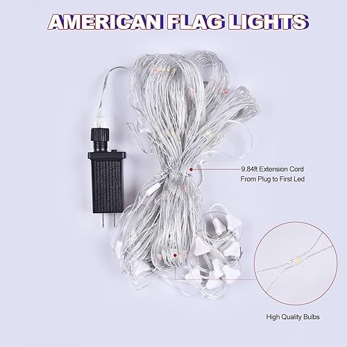 Miniatura 3 de Leisure world Guirnalda de luces de arcoíris de 6.6 x 3.3 pies, 384 luces LED de bandera arcoíris para exteriores, impermeables, decoraciones de