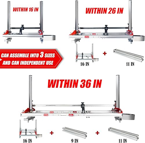 Miniatura 6 de Zozen Molino de motosierra de perfil de aluminio de 12 pulgadas, utilizado para extensión empalmada a 48 pulgadas, ayuda a extender el tamaño de