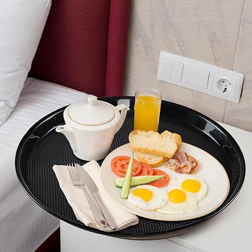 Miniatura 5 de Paquete de 4 bandejas de plástico para cafetería/comida rápida, color negro