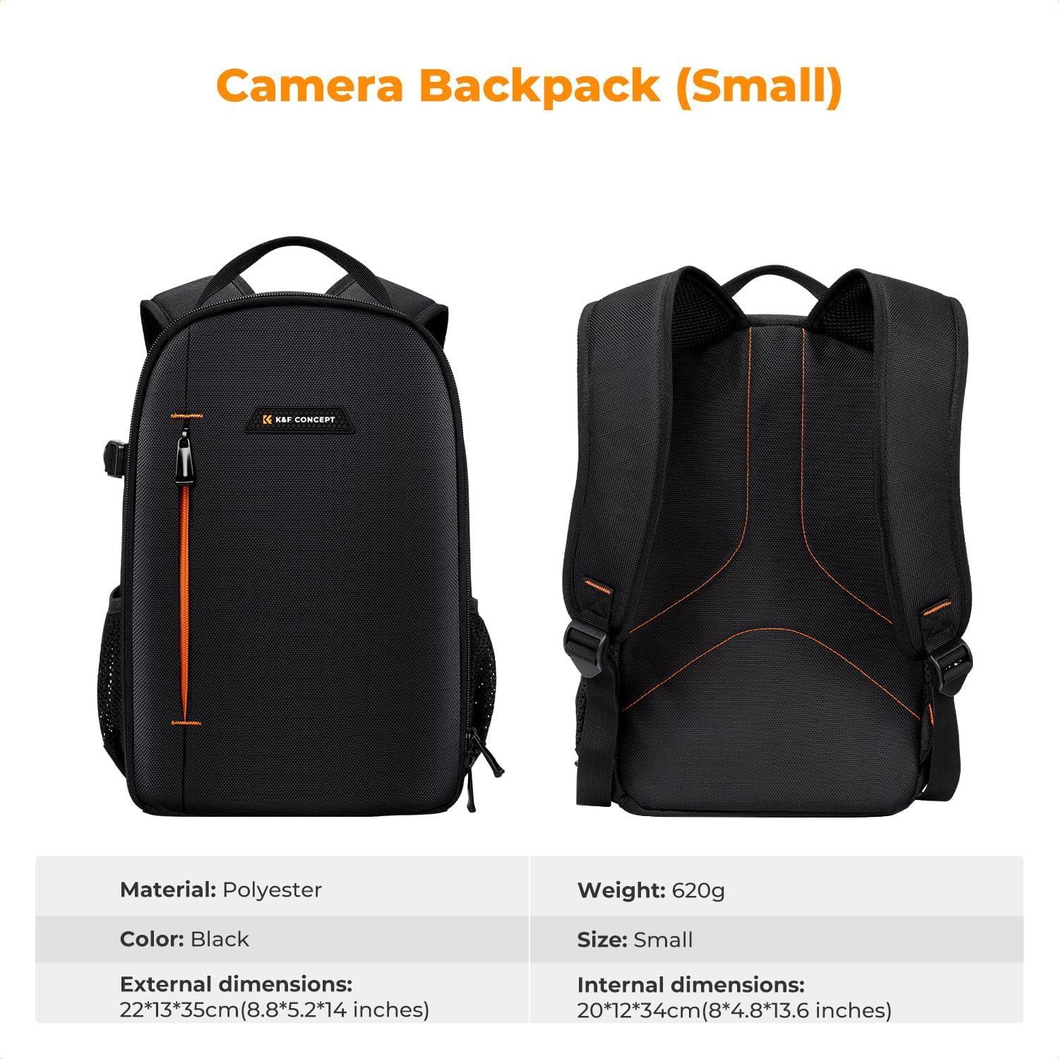 K&F CONCEPT Kamerarucksack für Fotografen, Fotorucksack Klein Multifunktionale Camera Backpack Wasserdicht für SLR/DSLR Kamera Objektiv und Zubehör