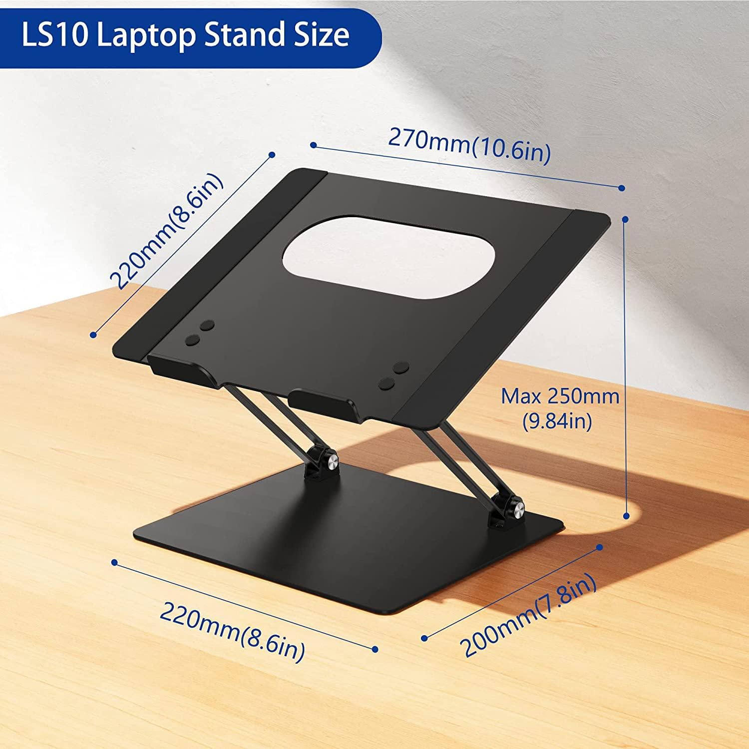 Générique na laptopa, regulowany aluminiowy na laptopa, ergonomiczny | składany uchwyt komputerowy z chłodzeniem, przenośny uchwyt na biurko do laptopów 10-14 , do biura, domu, podróży