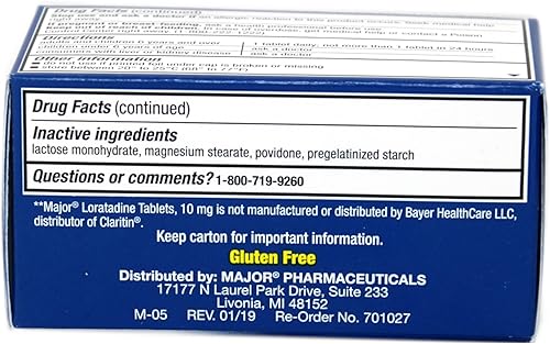 Miniatura 3 de Major Pharmaceuticals Loratadinaantihistamínico 10 mg, alivio de la alergia las 24 horas, 90 tabletas