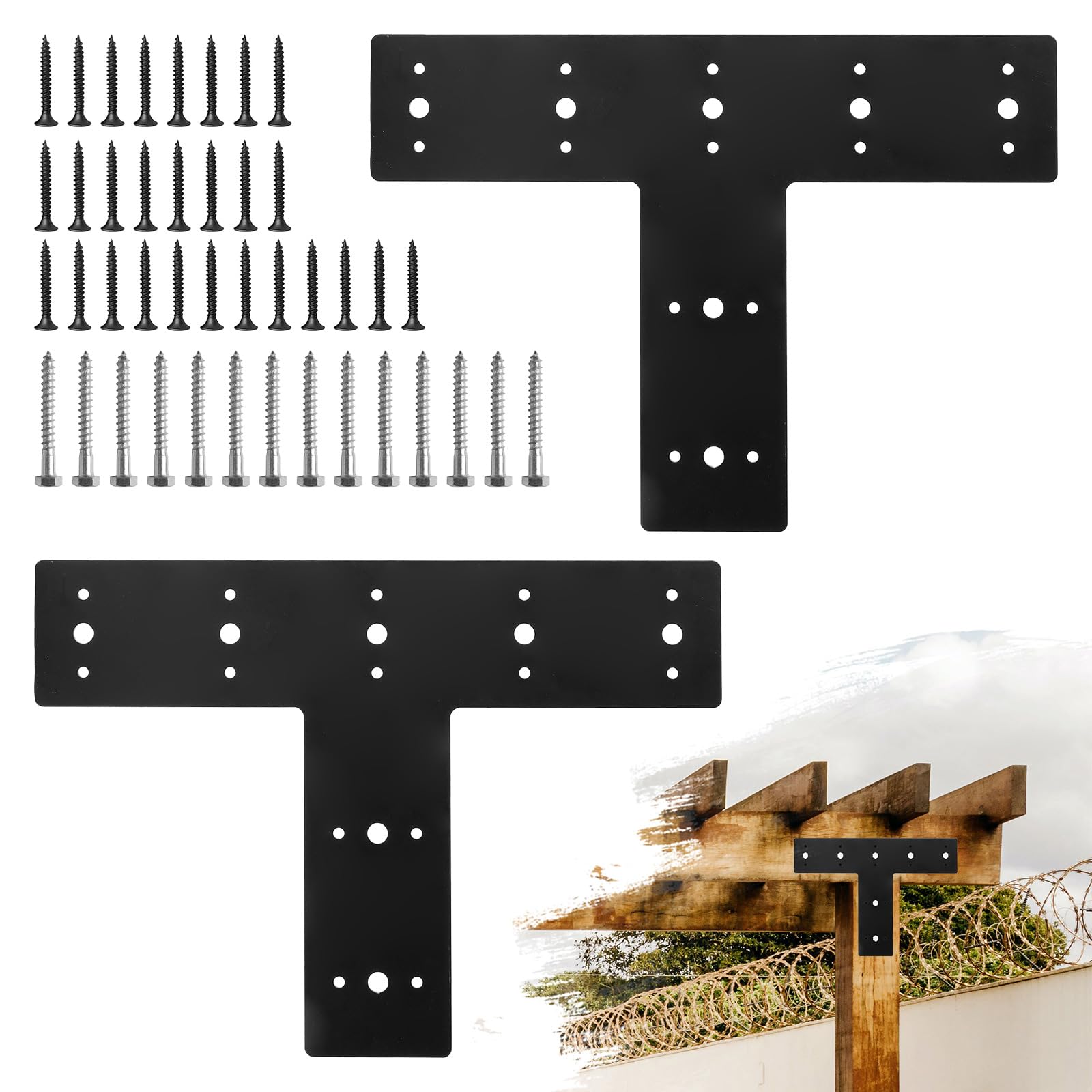 Pehciroe 2 Pack T Shape Flat Bracket