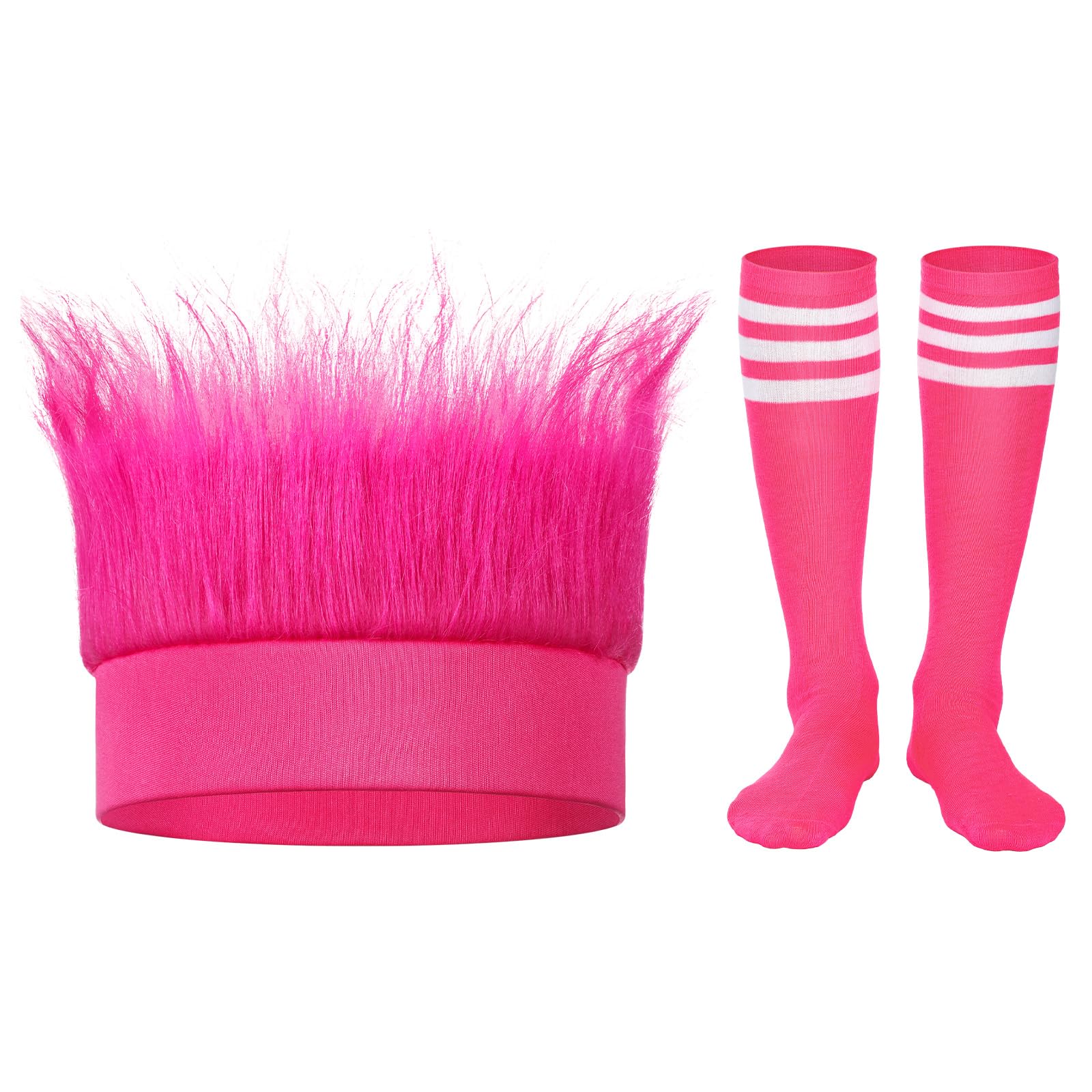 2 Pcs Spirit Week Accessories for Crazy Hair Wig Socks Day Color War Wear Halloween Costume Sport Events