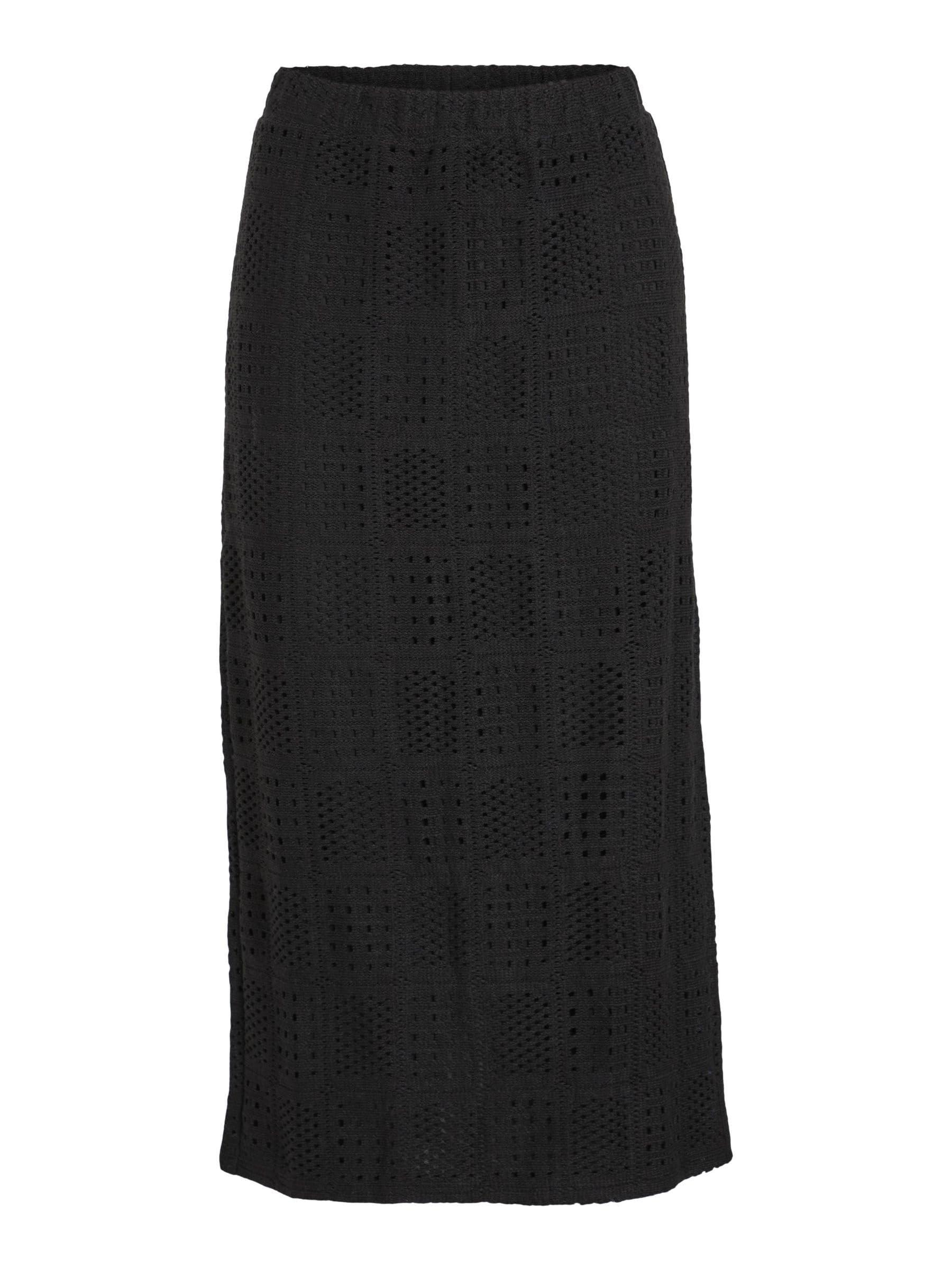 Vila Vinovira Hw Midi Skirt, Black Beauty, XS