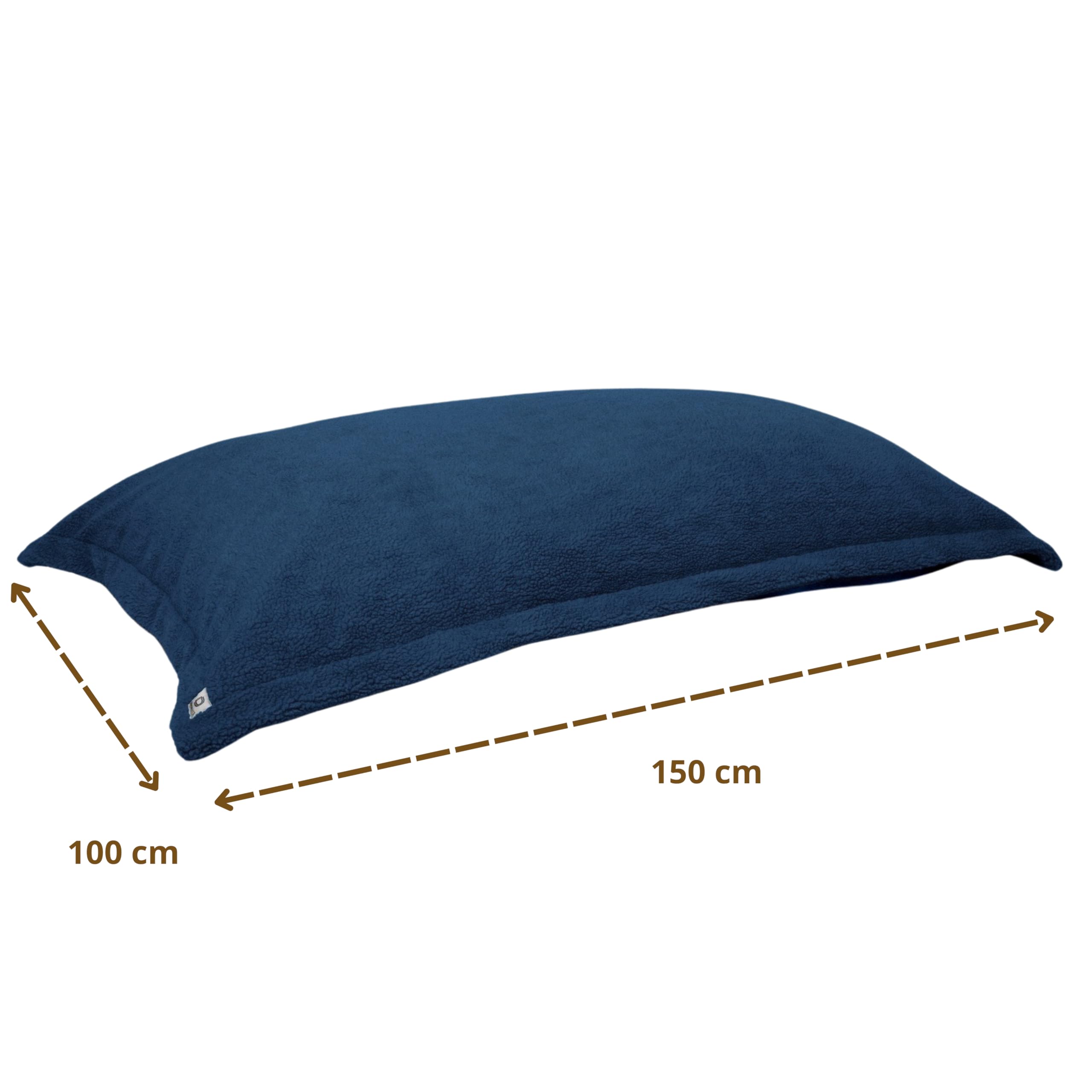 Pouf Intérieur XL - Housse Sherpa (Effet Mouton) Garnissage En Flocon De Mousse 150x100cm