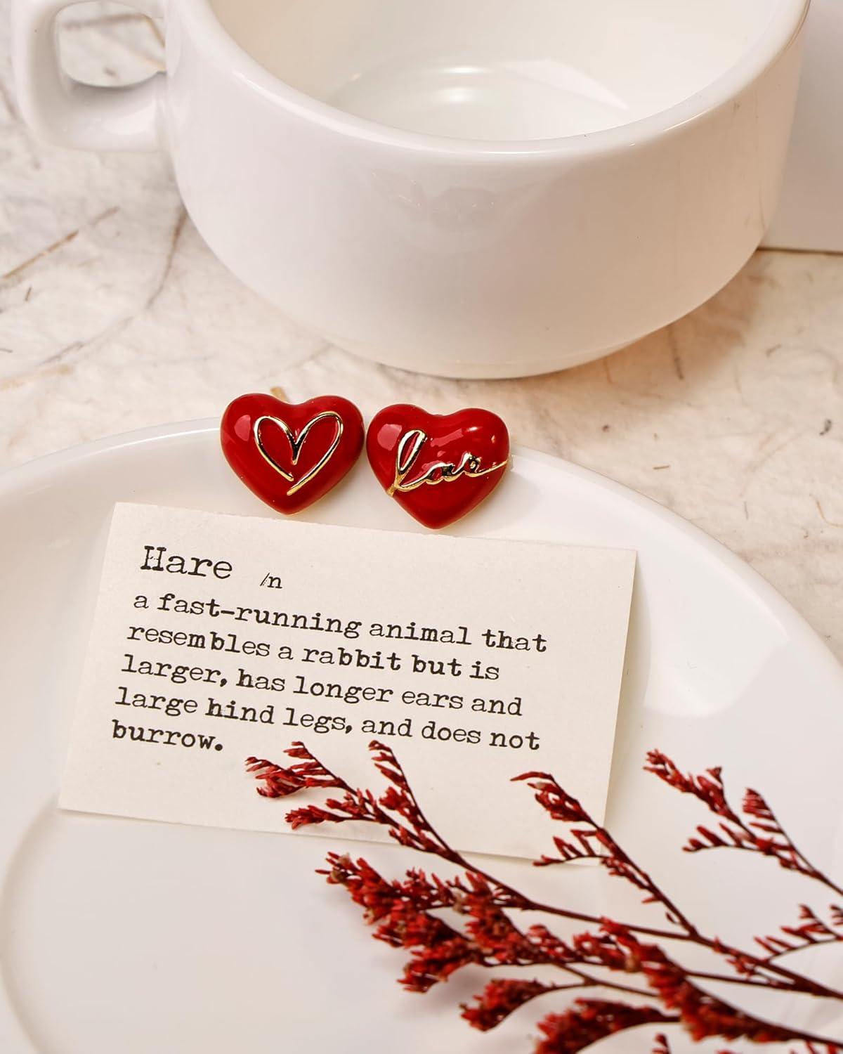 Red Heart Earrings for Women, Sterling Silver Hypoallergenic Romantic Love Dangle Earrings, Valentine's Day Gift Jewelry - Image 5