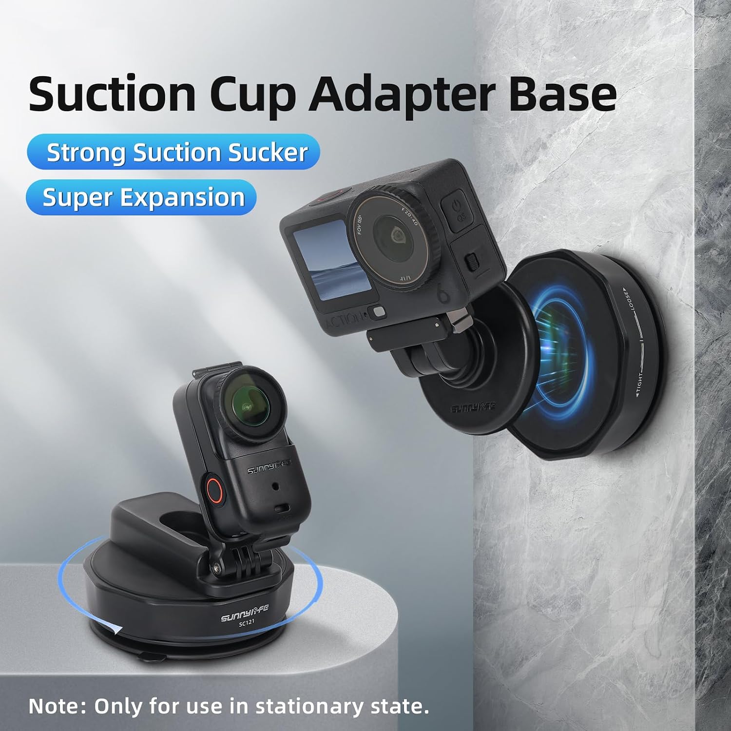 Magnetic Suction Cup Mount for Action Camera, Strong Vacuum Adapter Compatible with GoPro Hero 13 12 11 10, DJI Action 6 5 4 3 OSMO 360 Pocket Nano, Insta360 X5 X4 Ace Pro 2 1, for Car Window Mirror
