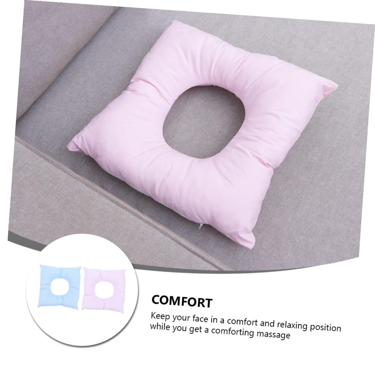 IMIKEYA 2pezzi Cuscino per Massaggio Faccia in Giù Cuscino di Cotone da Spa per Viso e Corpo per Salone di Bellezza e Viaggio