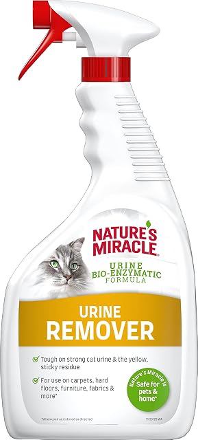 Nature's Miracle Urine Remover Gato, centra en las manchas de orina, basado en aceites esenciales, 946 ml
