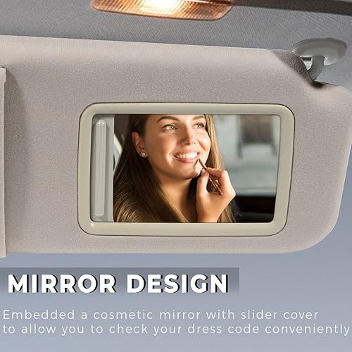 Miniatura 4 de SCITOO Conjunto de visera solar para el lado derecho del pasajero, color beige, para Toyota Camry sin techo corredizo (74320-06780-E0)