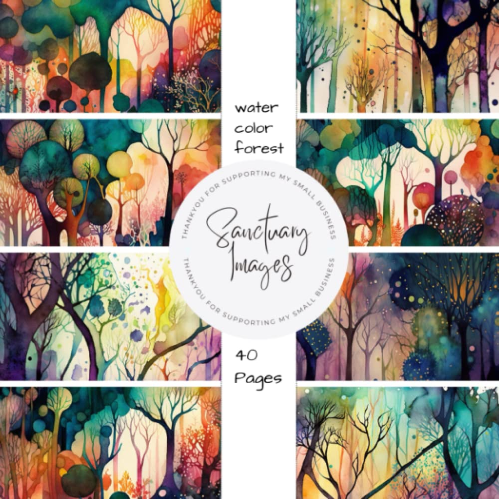 Watercolor Forest Scrapbooking Paper Pack: Decorative Craft Paper Pad Supplies, Junk Journaling, Scrapbooking, & Crafting Projects - Double Sided 8.5 x 8.5"