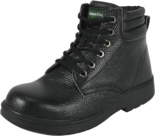 Work Safety Boots for Men, grain Leather Work Boots Indestructible Steel Toe Waterproof and Non-Slip Oil-Resistant Construction Industrial Electrician Work Boots