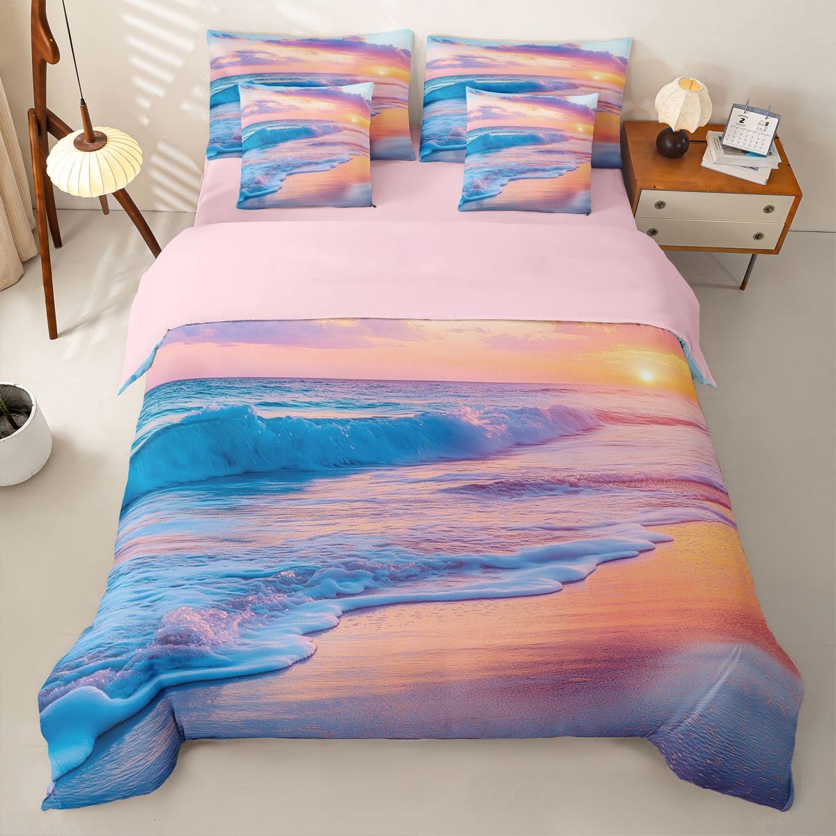 Loussiesd Juego de funda de edredón de 7 piezas para niños y niñas, juego de ropa de cama con funda de edredón, sábanas, fundas de almohada, fundas de cojín, tamaño individual, para niños y niñas