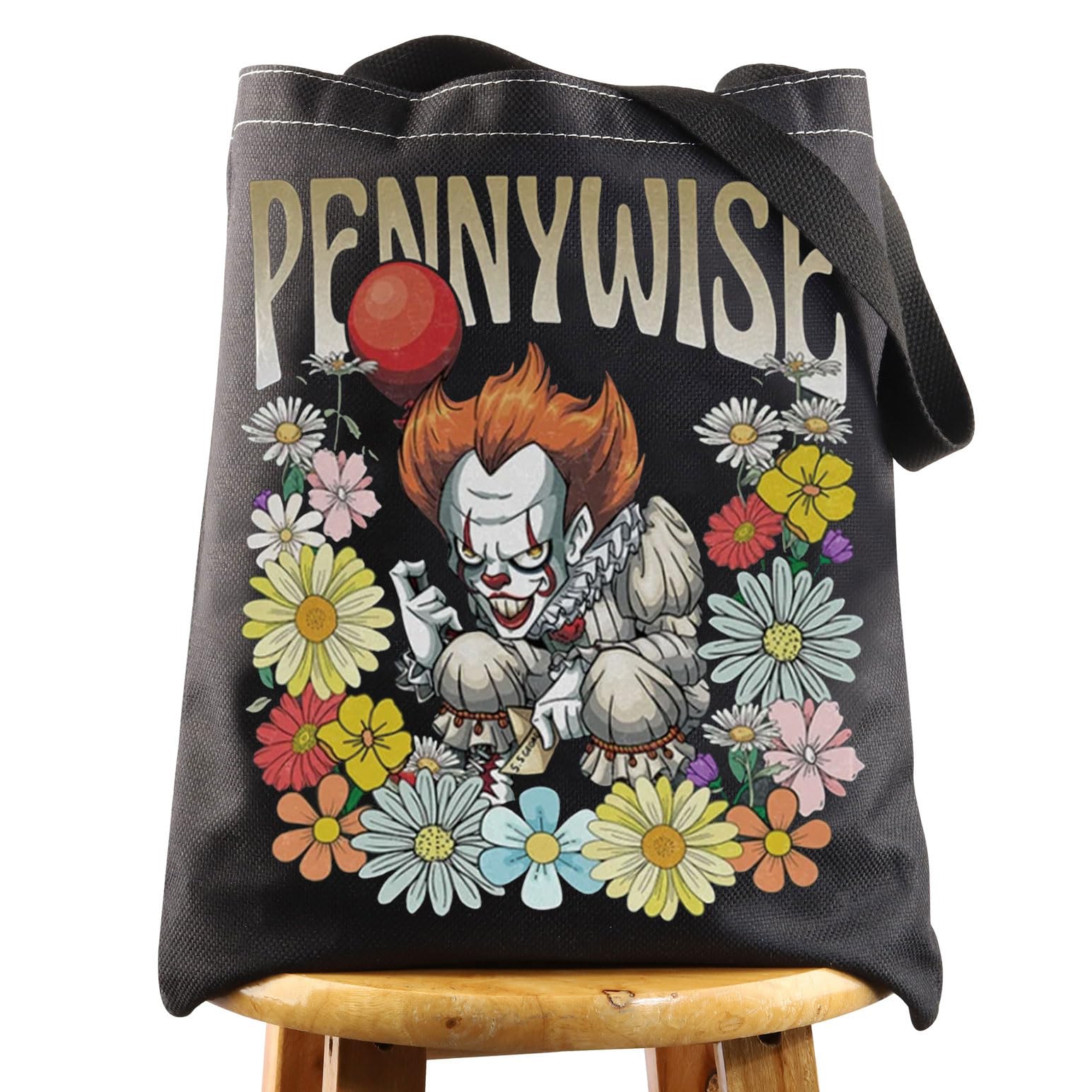 WZMPA Clown Tote Bag Clown Face Theme Gift Clown Face Shoulder Bag For Movie Fans