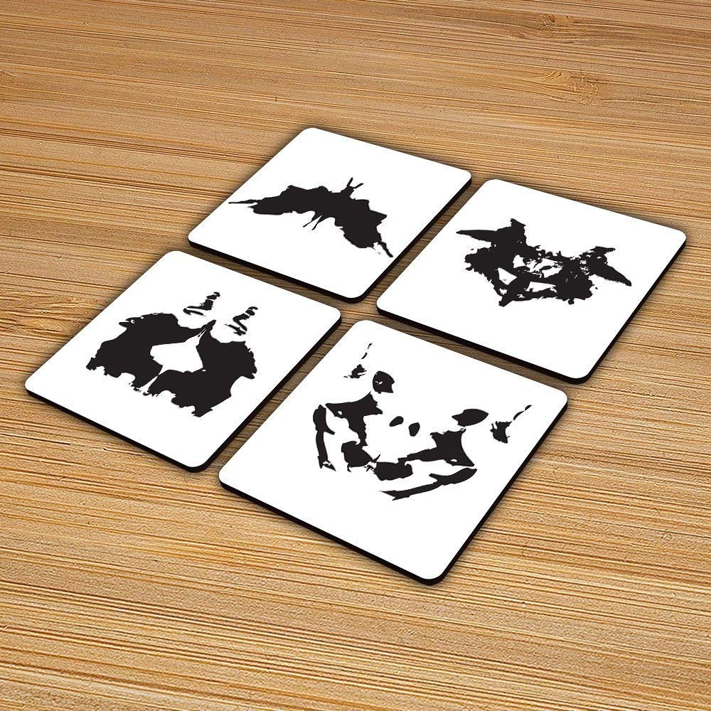 The Victorian Printing Company Limited White The Victorian Printing Co - Set Of 4 Coasters Psychology Ink Splatter Test Illustration - Coaster Set