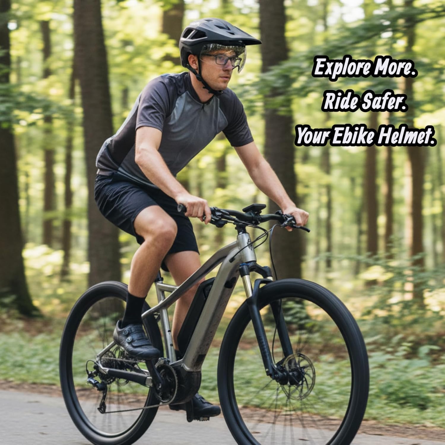 BATFOX NTA 8776 E-Bike & Mountain Bike Helmet for Adults Youth, E-MTB Cycling Helmet for Men Women (52-60CM)