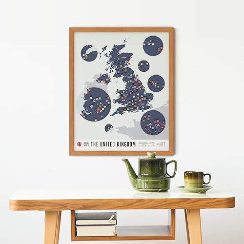 Miniatura 6 de Pop Chart Clubes de fútbol del Reino Unido Póster artístico de 16 x 20 pulgadas Más de 100 clubes de fútbol de Inglaterra, Escocia y Gales en un