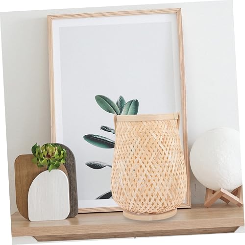 Miniatura 7 de DOITOOL Lámpara de bambú, farol de vela de té, portavelas decorativo para velas de té, centro de mesa, farol colgante, linterna de piso interior,