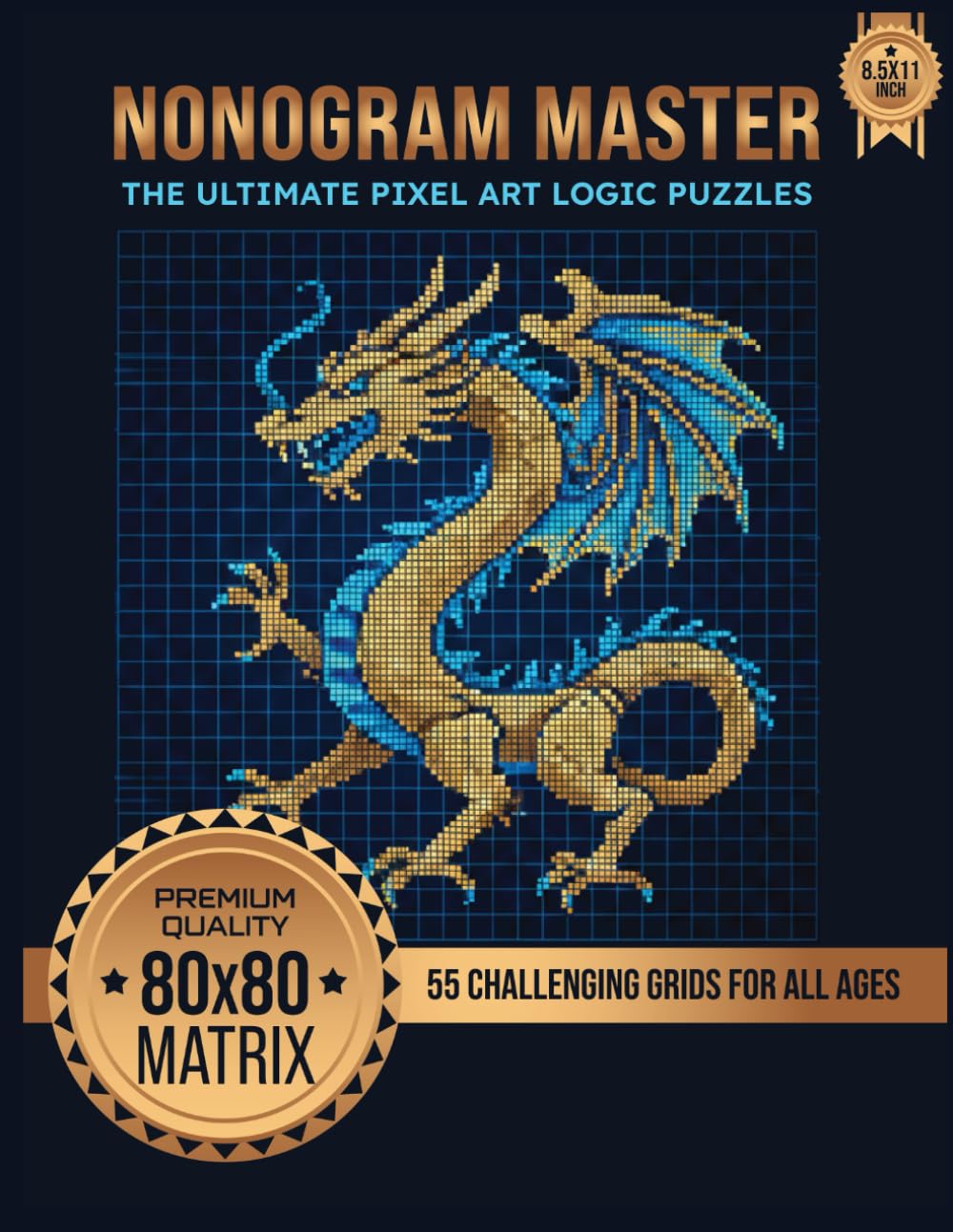 Nonogram Master: The Ultimate Pixel Art Logic Puzzles: 55 Challenging Grids for All Ages: Intermediate to Advanced Hanjie & Picross for Kids, Teens, ... Mind with Large Print Picture Cross (80X80)