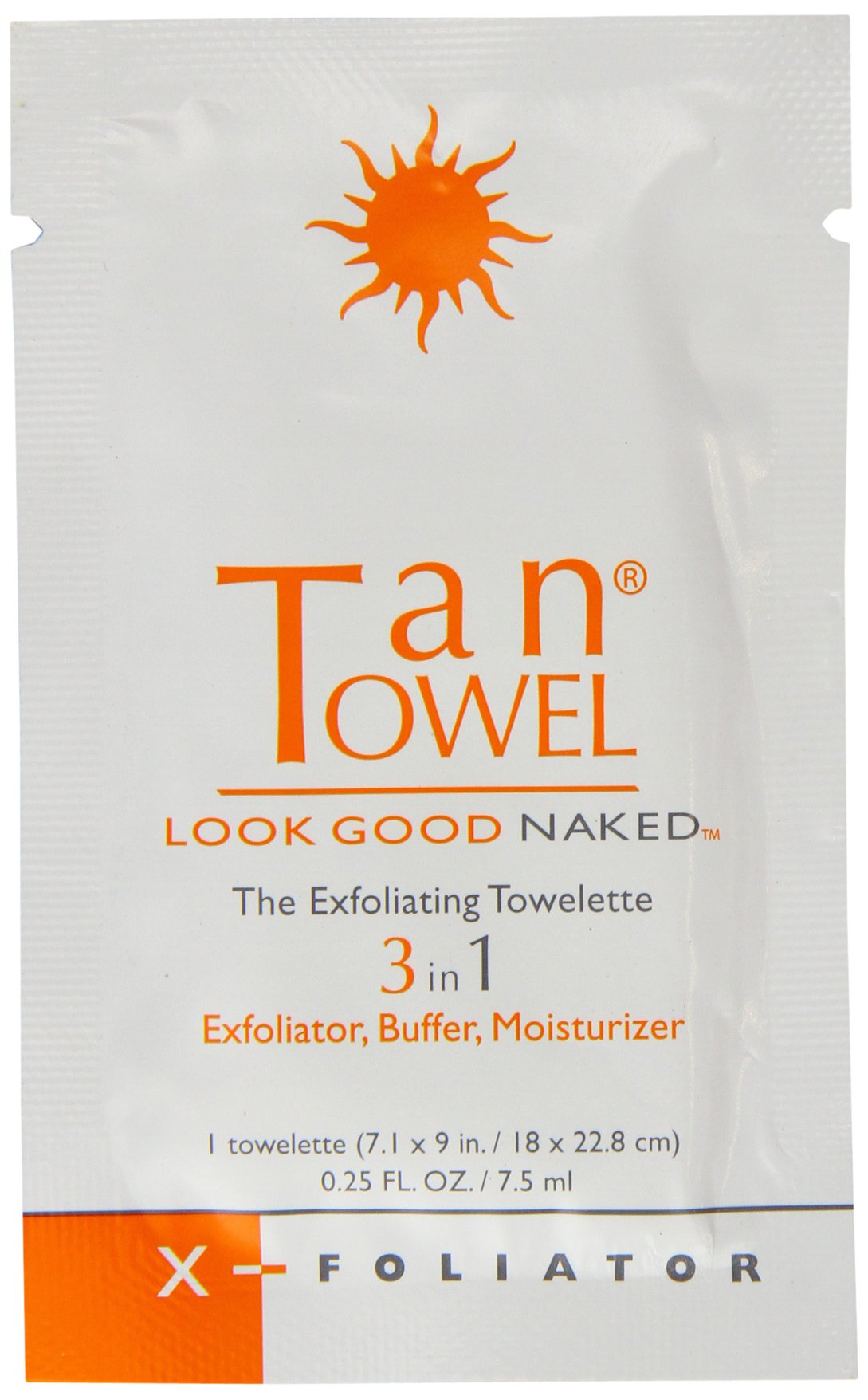 TanTowel Exfoliating Towelette 3-in-1 Exfoliator/Buffer/Moisturizer Sachet