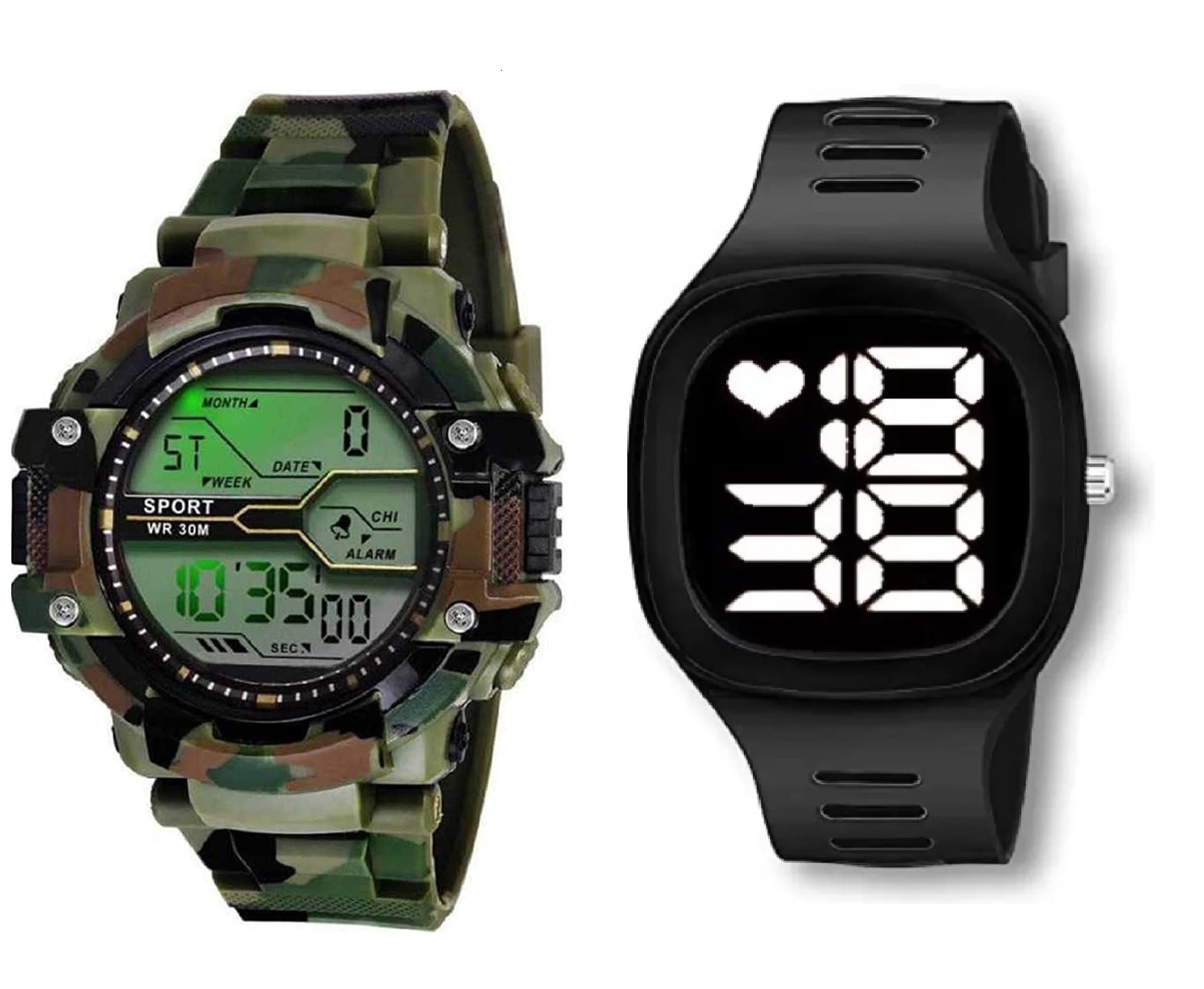 VIN Combo of Big Square led Watch and Army Print Digital Watch Shockproof Multi-Functional Waterproof Watch for Mens Digital Watch (B0BFJ7SH42) Amazon Price History, Amazon Price Tracker
