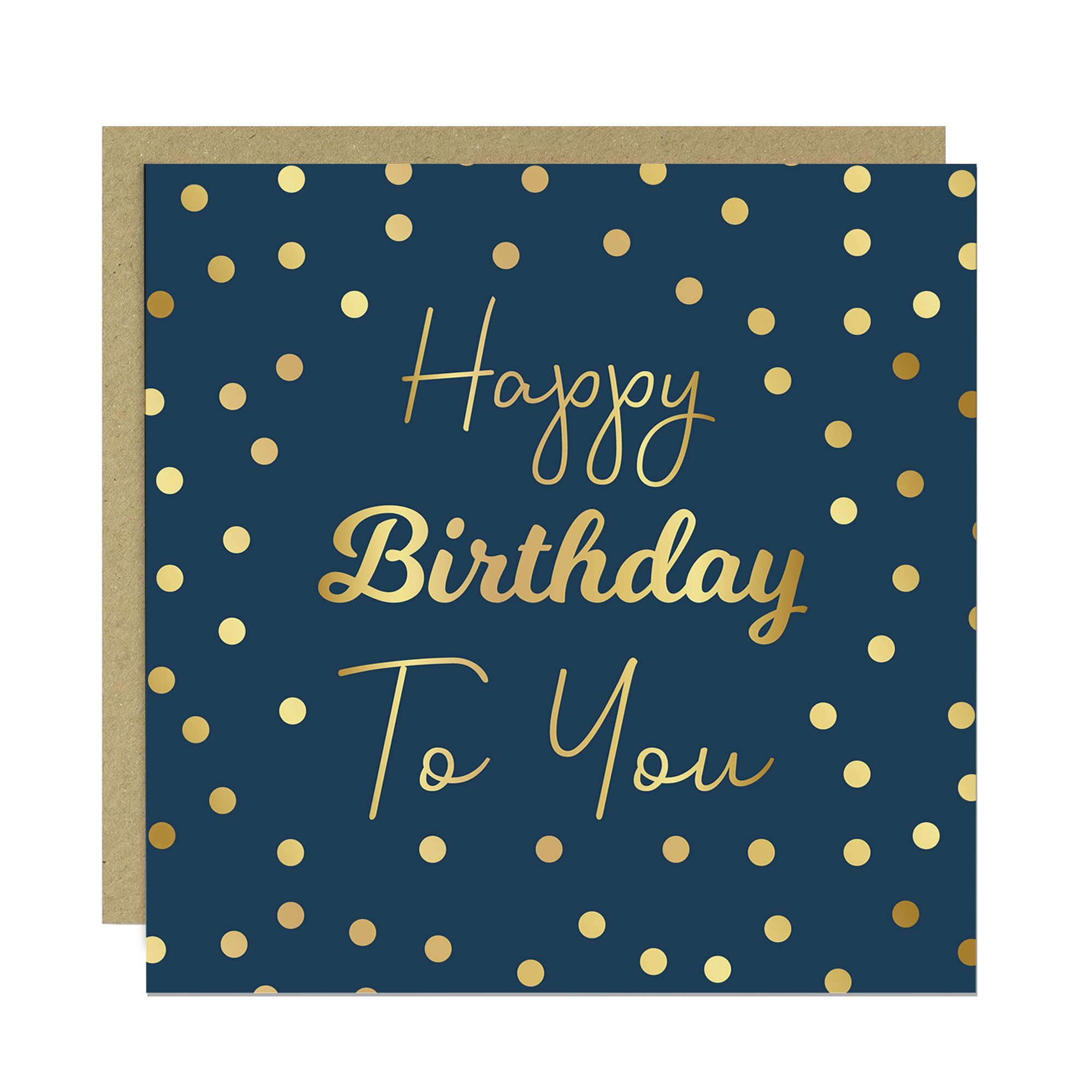 RED OCEAN Square Birthday Card With Envelope Happy Birthday To You Greeting For Her Him Mum Dad Nan Grandad Men Women Friend Colleague Family