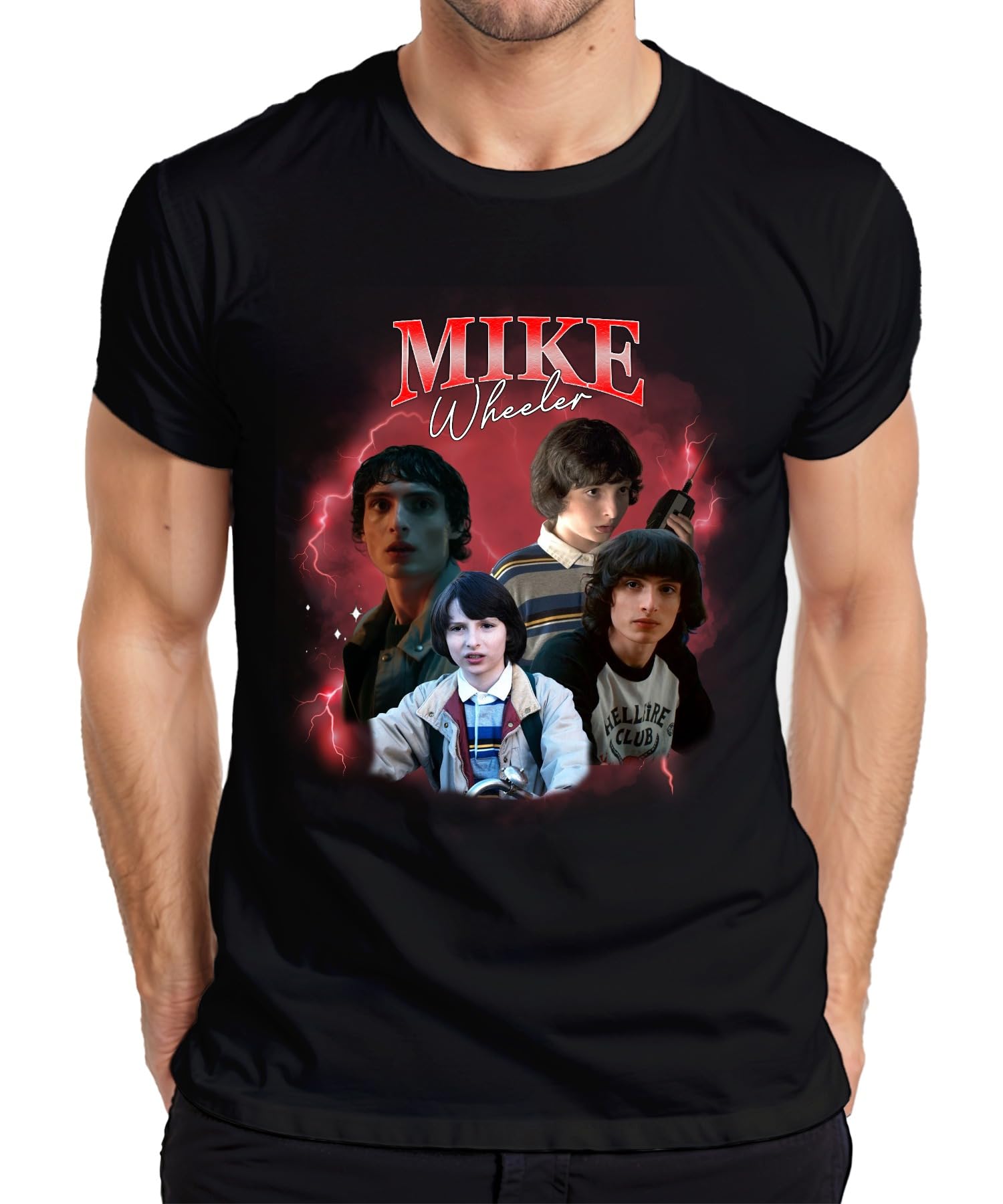 Mike Wheeler Stranger Fan Gift Hawkins 80s Retro 90s Bootleg Men's T-Shirt, black, M