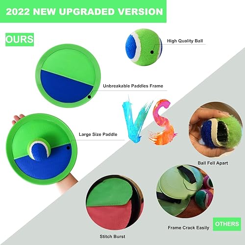 Miniatura 23 de Juego de pelota de captura para niños, juguetes de playa, juegos de lanzamiento y captura de césped en el patio trasero, versión mejorada, lanzar