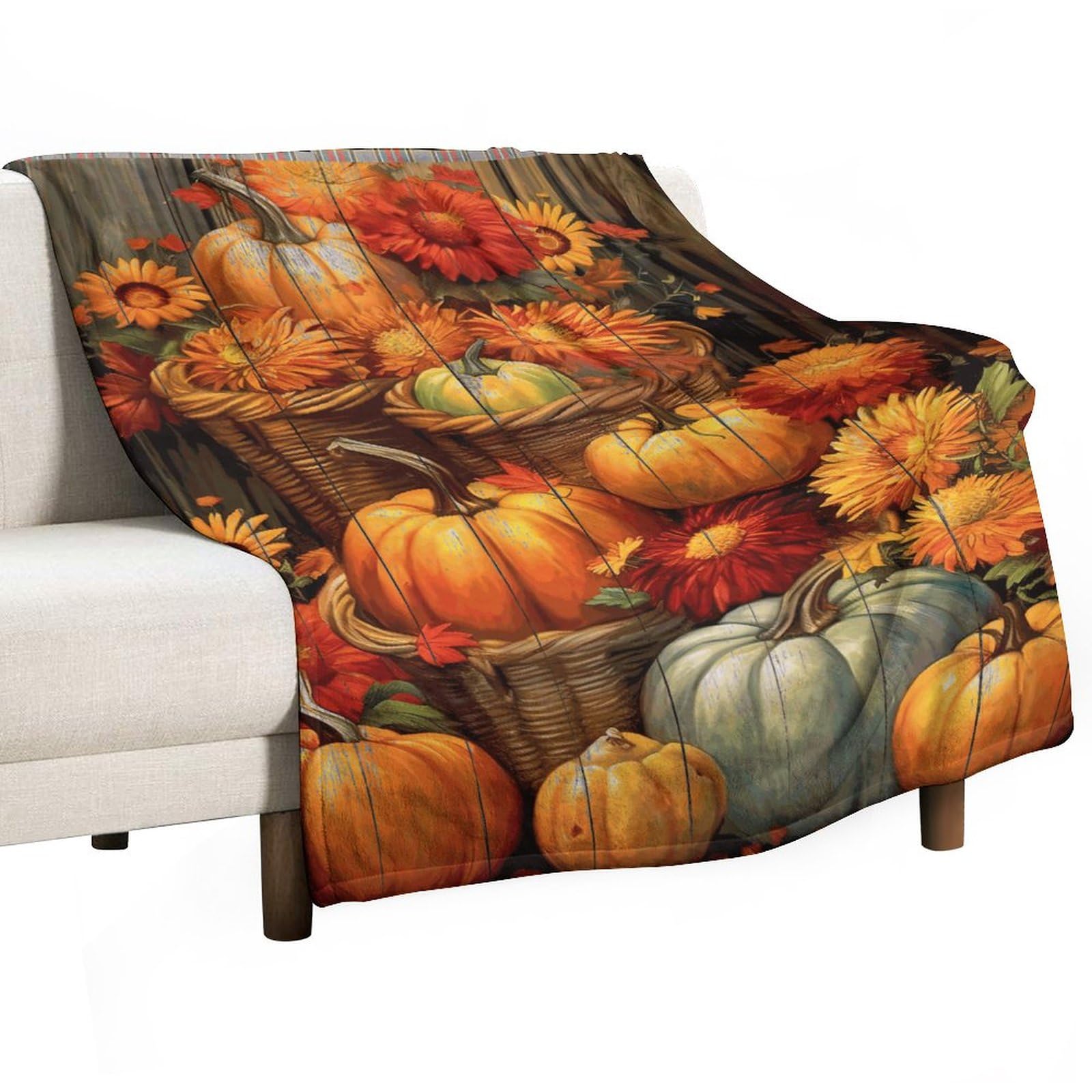 Couverture polaire citrouille douce, cadeau décoratif idéal pour maman et papa