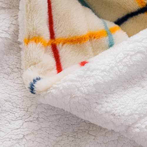 Miniatura 5 de Manta reversible de piel sintética de conejo a sherpa, súper suave y acogedora manta cálida para sofá, silla, cama, campamento, manta de cama de