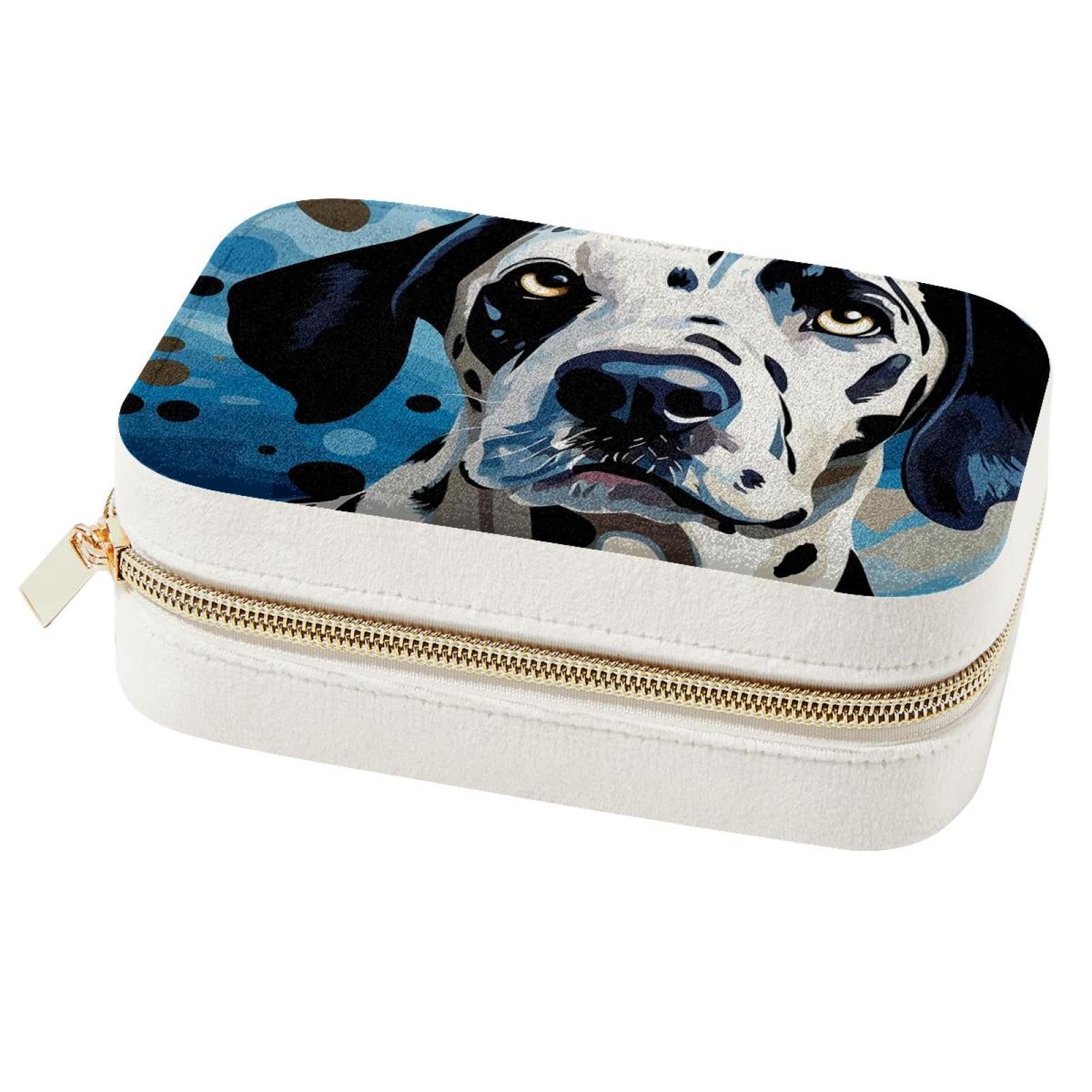 Boîte à bijoux portable dalmatien contre les colliers emmêlés en sac