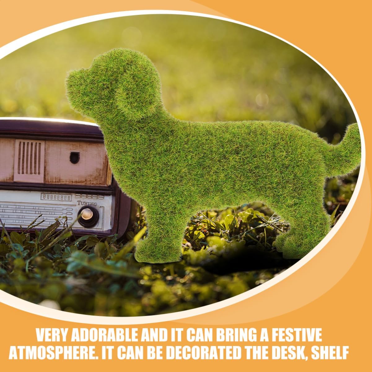 Realistic Poodle Puppy Statue Lawn Ornament Flocking Animal Adornment Garden Animals Patio Decoration