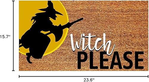 Miniatura 3 de Alfombra de entrada de Halloween para el interior de la casa, 23.6 x 15.7 pulgadas, divertida alfombra de goma de bruja de Halloween, calabaza,