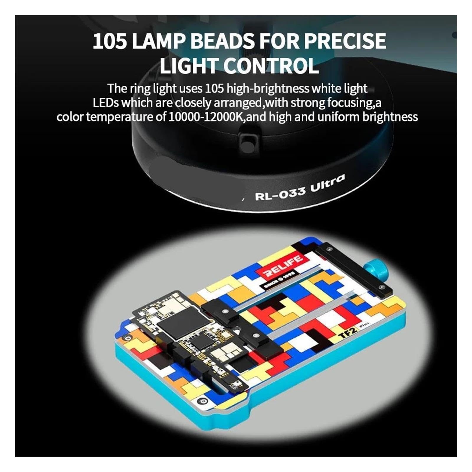 RL-033 Anillo de luz LED Ultra Microscopio 105 LED USB