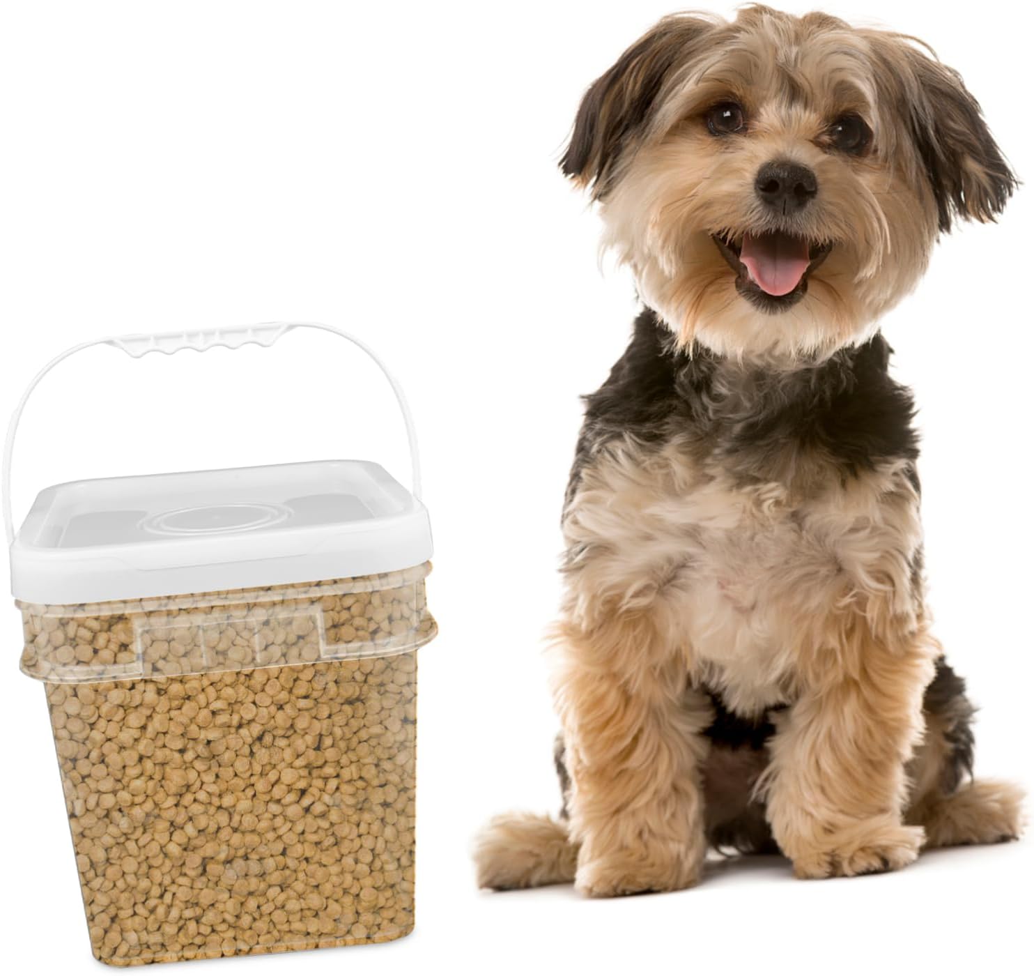Food Grade 10L Sealed Barrel for Pet Food Dog Food Bucket Lids and Spoon for Dry Storage