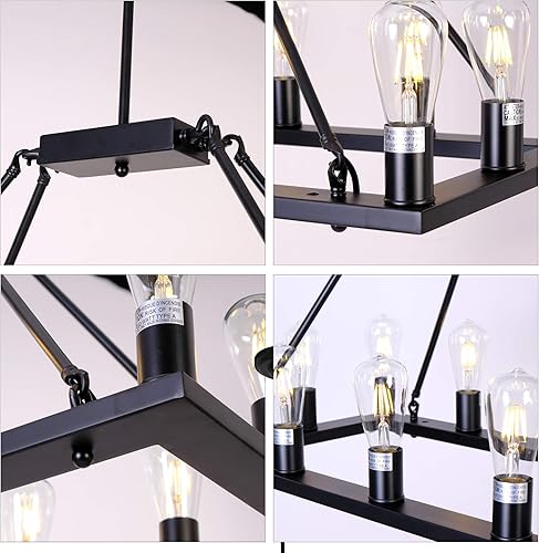 Miniatura 3 de Candelabro rectangular vintage para isla de cocina, colgante rústico de granja, lámparas industriales antiguas, lámpara de techo para comedor, sala