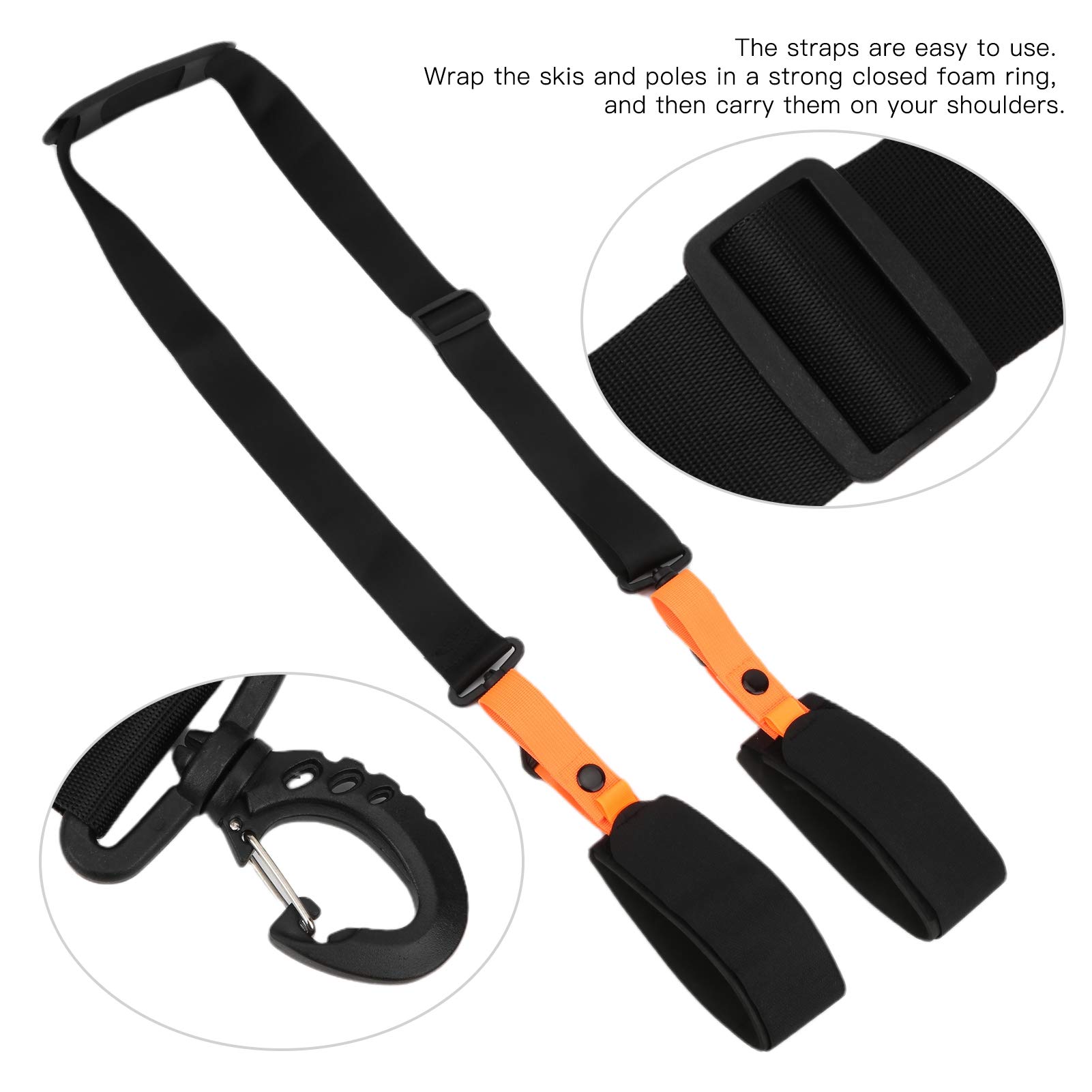 Adjustable Ski Straps, Ski Straps Set, for Skis Double Skis