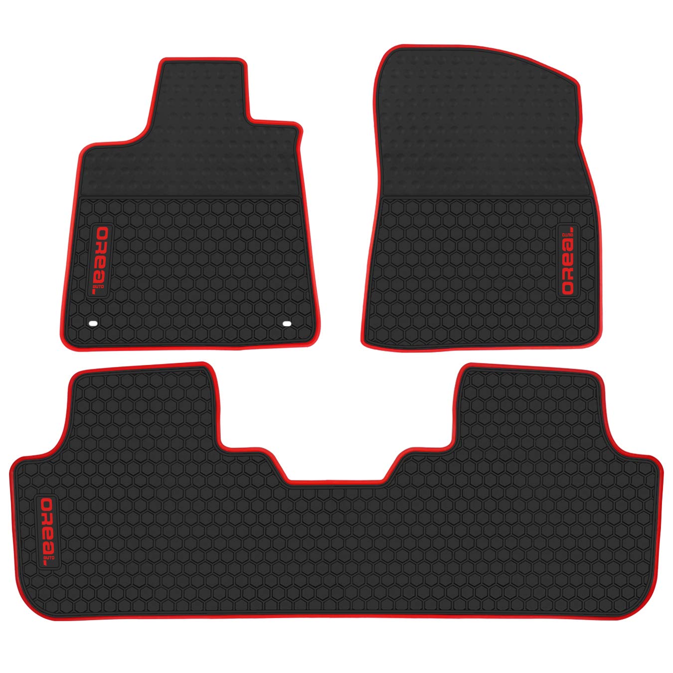 biosp Car Floor Mats for Lexus RX350(5 Seats)2016 2017 2018 2019 Front And Rear Heavy Duty Rubber Liner Set Black Red Vehicle Carpet Custom Fit-All Weather Guard Odorless