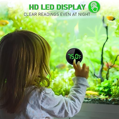 Miniatura 2 de FWUNYVN Termómetro de acuario para peces, termómetro digital de medición precisa de  0.9 F, termómetro inalámbrico fuera del acuario, suministros de