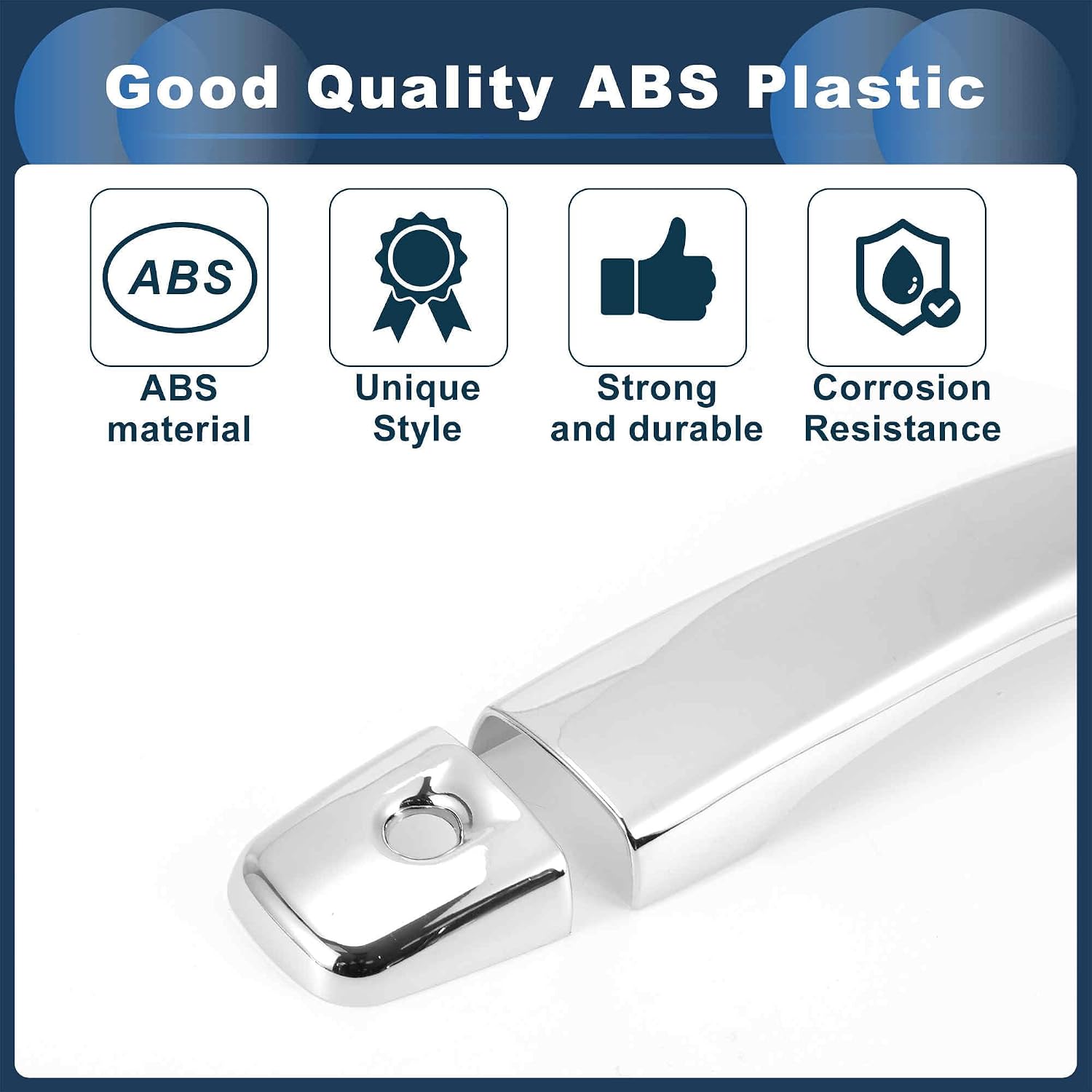 Car Door Handle Cover Trim,Side Door Handle Cover for Nissan Rogue 2014-2020 ABS Silver Tone,1 Set