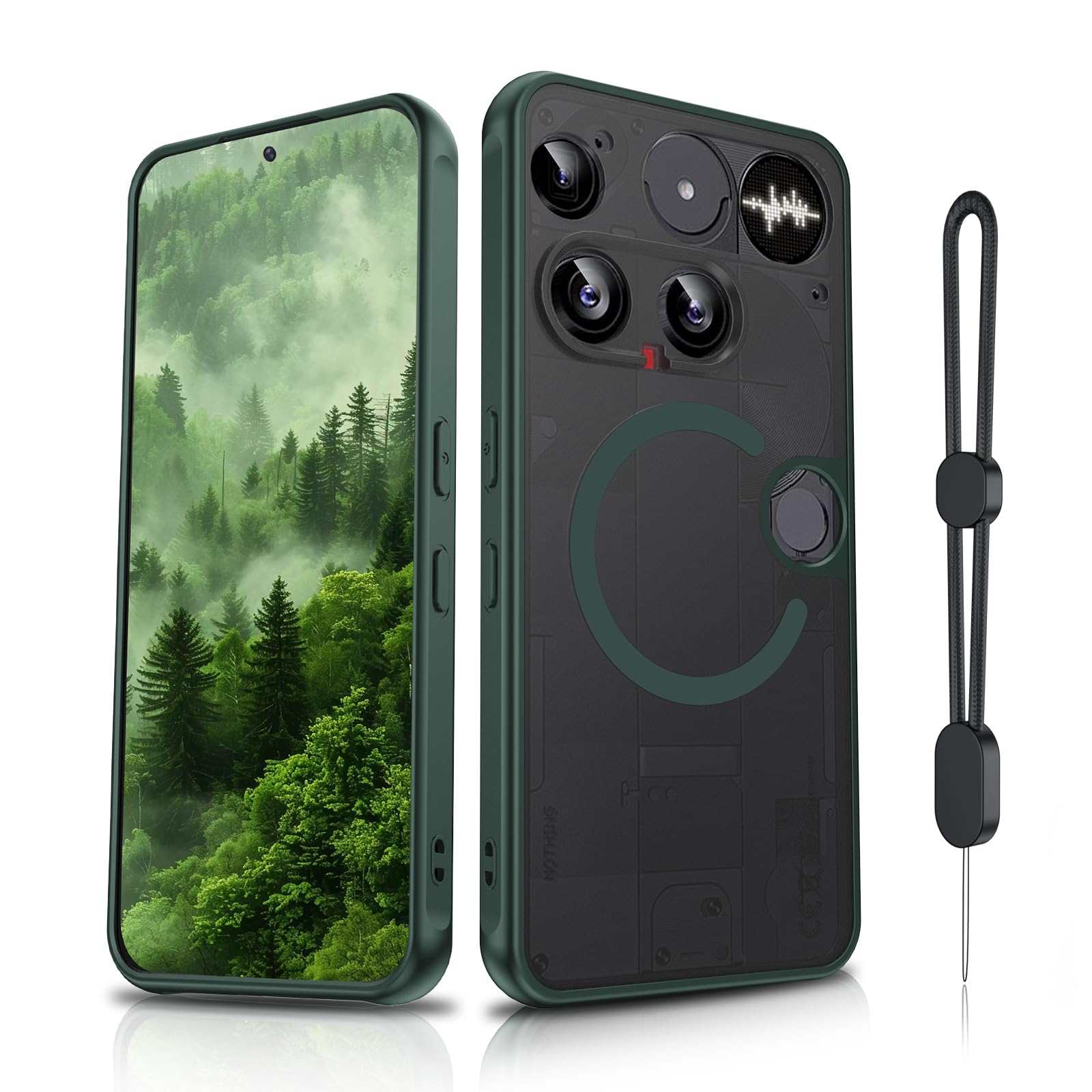 Dizn for Nothing Phone (3) Case,[Fit for MagSafe],Phone Lanyard,Green