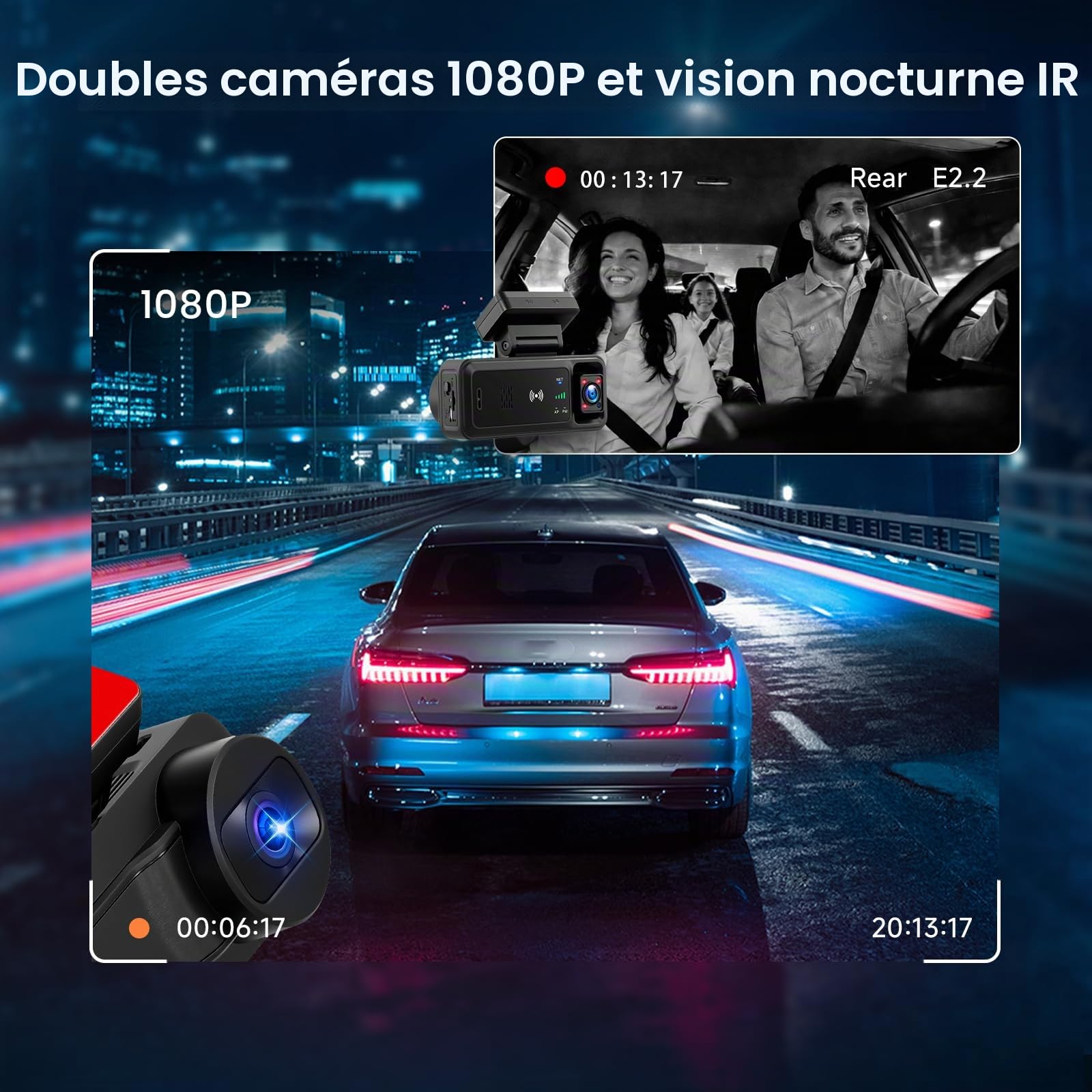 Inefala Caméra de Sécurité 4G LTE Antivol pour Voiture