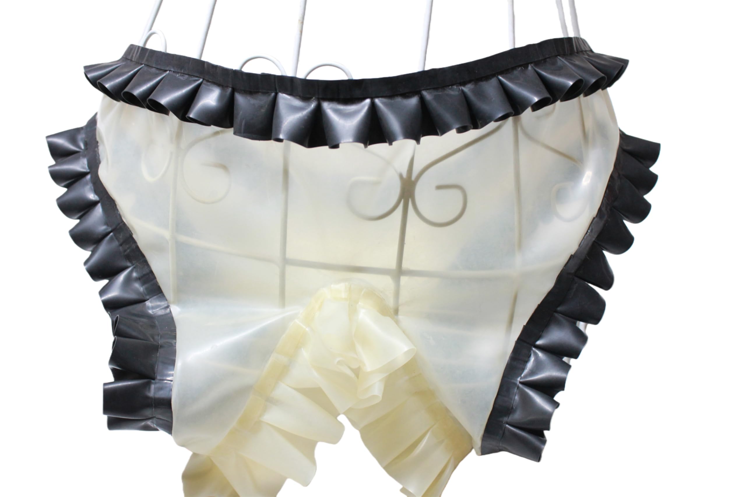 Sous-vêtements en latex naturel avec volants et nœud pour bondage, fétiche, cosplay, slip, slip, jouet sexuel