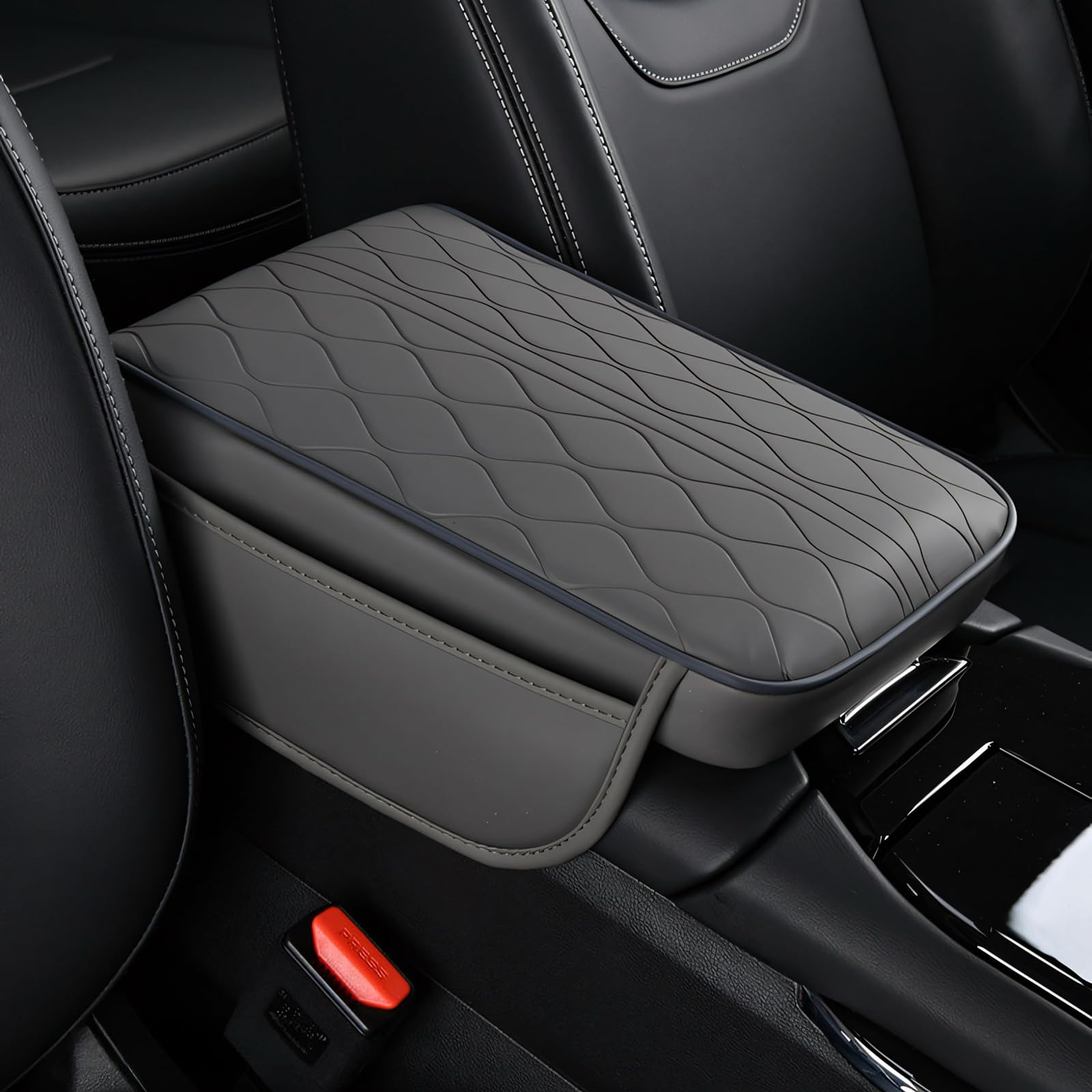 UWQXJJICP Car Armrest Box Mat, for Dacia Logan/Logan MCV/Logan MCV Fiskal/Logan MCV Leather Waterproof Center Console Pad Car Armrest Box Cover Protector Comfortable Decor Accessories,C